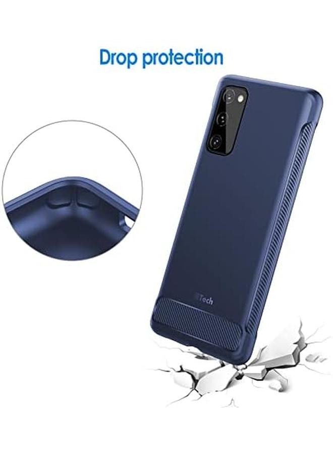 جي تيك جراب رفيع لهاتف Samsung Galaxy S20 Fe 5G مقاس 6.5 بوصة مع غطاء هاتف رفيع ممتص للصدمات وتصميم من ألياف الكربون باللون الأزرق - Image 4