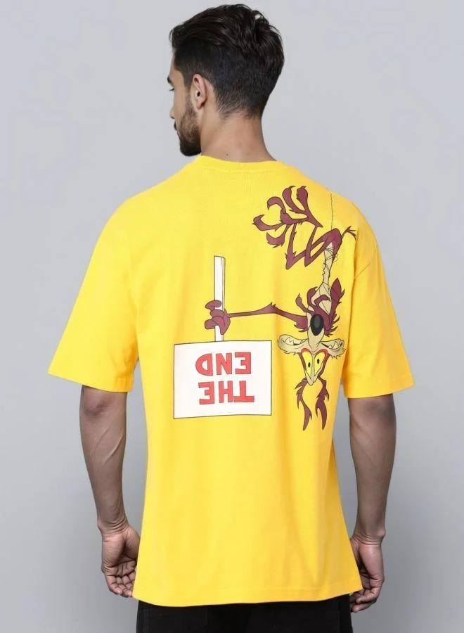ذا انديان كراج كو Men Boxy Fit Looney Tunes Printed Crew Neck Half Sleeves T-Shirt