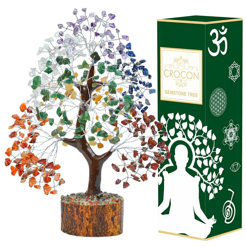Crocon Seven Chakra Tree of Life for feng Shui Tree Crystals and Healing Stones, Room & Home Decor Housewarming Present Spiritual Birthday Gifts for Women, Sister Gifts for Women - Image 1