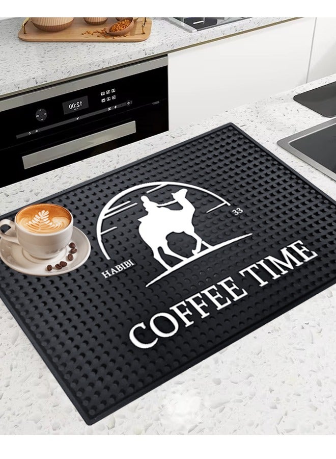 45×30CM Thick Coffee Mat, 3D Printed Coffee Bar Mat, Non-Slip Table Mat, Waterproof Drink Coaster, Suitable for Kitchen, Café, Office, and Breakroom  - Image 1