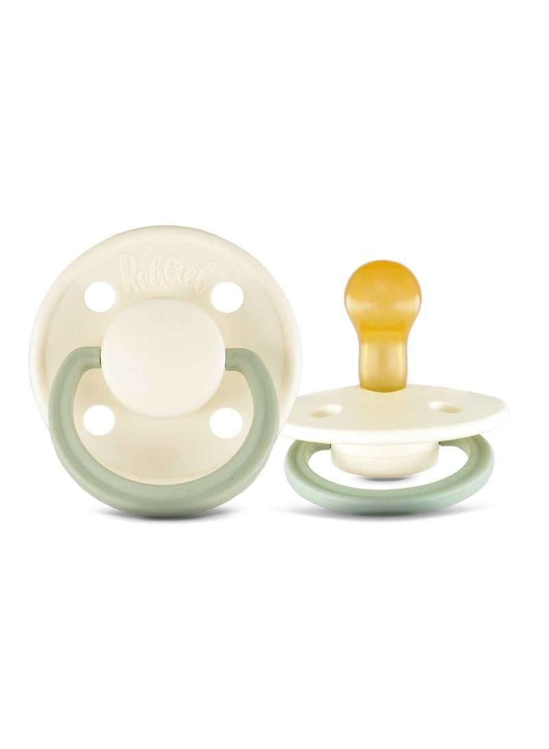 Rebael Fashion Natural Rubber Round Pacifier Size 1 - Baby 0-6M (2-pack) - CloudyPearlyLion/FrostyPearlyDolphin - Image 3