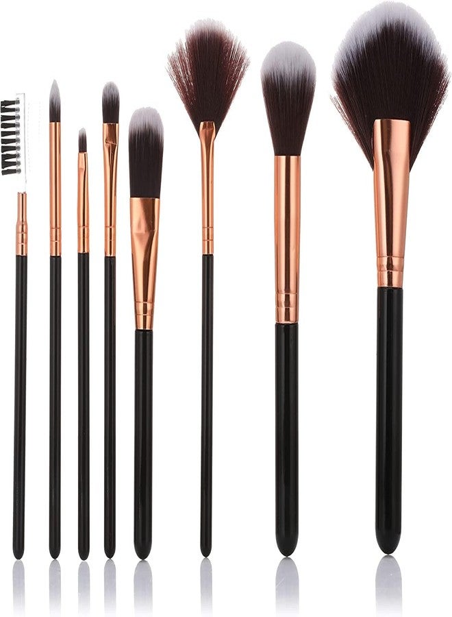 HEYOL Mini Makeup Brush Set with Case, Face And Eyeshadow Makeup Brush Kit Travel, Synthetic Bristles Cosmetic Brush Set for Powder Blending Blush Eyeshadow Lipstick (Set Of 8) - Image 3