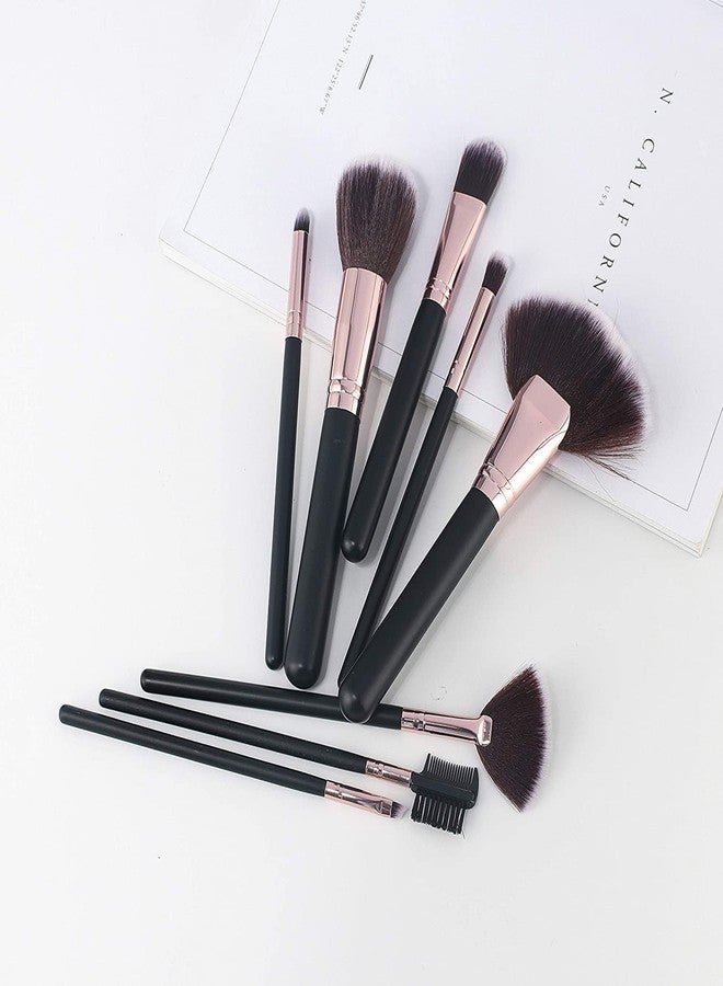 HEYOL Mini Makeup Brush Set with Case, Face And Eyeshadow Makeup Brush Kit Travel, Synthetic Bristles Cosmetic Brush Set for Powder Blending Blush Eyeshadow Lipstick (Set Of 8) - Image 4