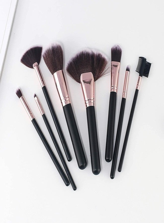 HEYOL Mini Makeup Brush Set with Case, Face And Eyeshadow Makeup Brush Kit Travel, Synthetic Bristles Cosmetic Brush Set for Powder Blending Blush Eyeshadow Lipstick (Set Of 8) - Image 5