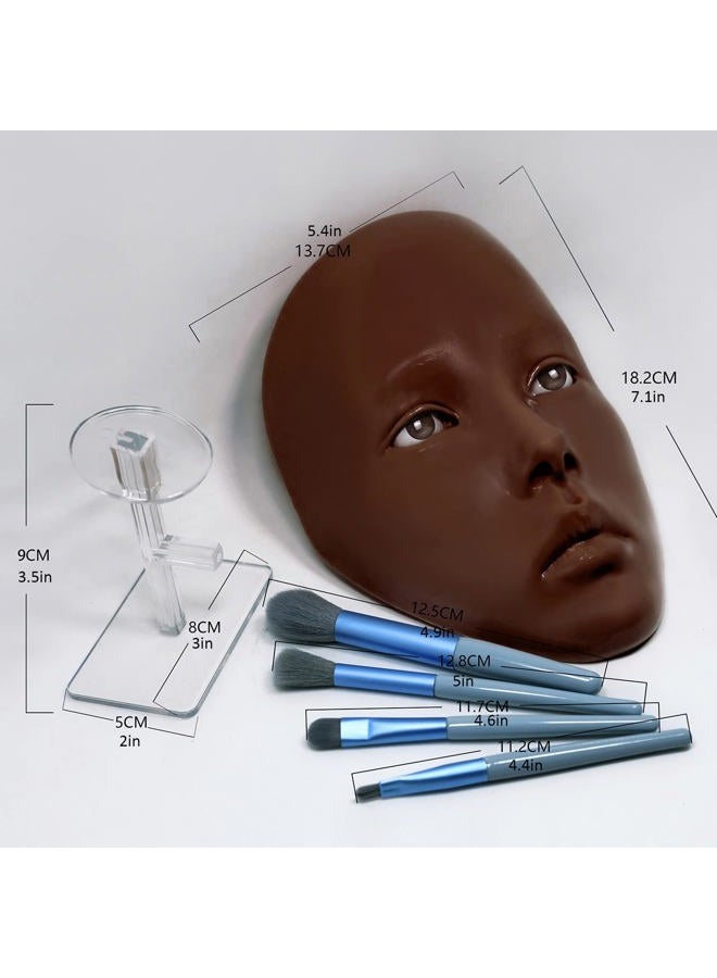 getpuchra 3D makeup Practice Face Board, Silicone Makeup Mannequin Face, Reusable Beginner Practice Eye Makeup Face, Eye Fake Silicone, Makeup Artist Full Face Practice Eyelash Eye Shadow Eyeliner Pen Simulatio - Image 2