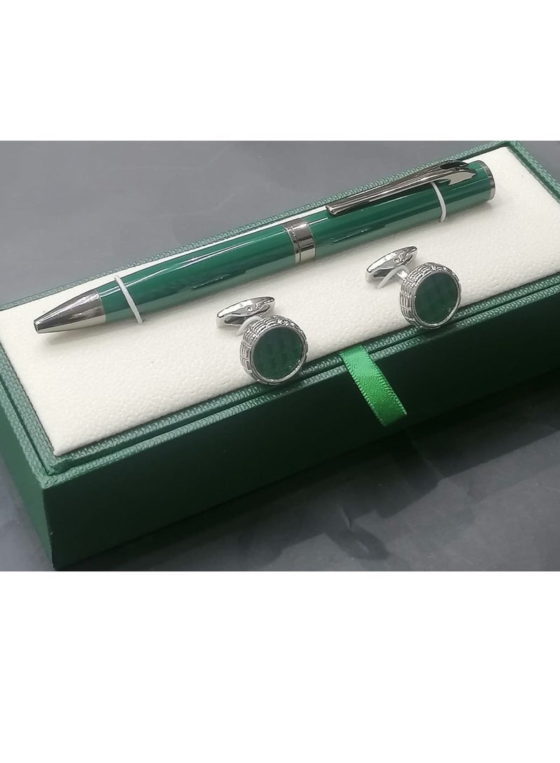 A first-class pen and cufflink set for men