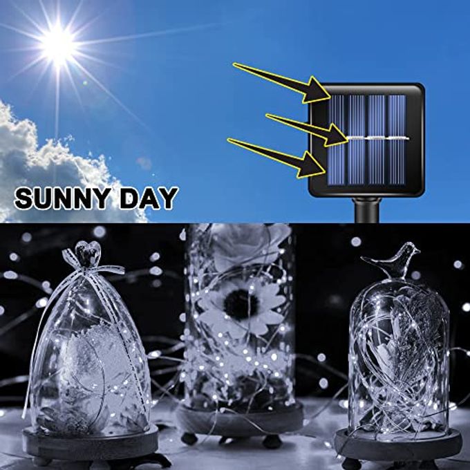 TW SHINE 2 Pack Solar String Lights Outdoor, Total 80 FT 240 LED Solar Powered Waterproof White Fairy Lights 8 Modes for Outside Christmas Party Tree Wedding Yard Decorations - Image 2