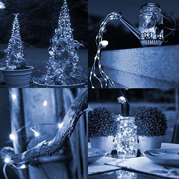 TW SHINE 2 Pack Solar String Lights Outdoor, Total 80 FT 240 LED Solar Powered Waterproof White Fairy Lights 8 Modes for Outside Christmas Party Tree Wedding Yard Decorations - Image 3