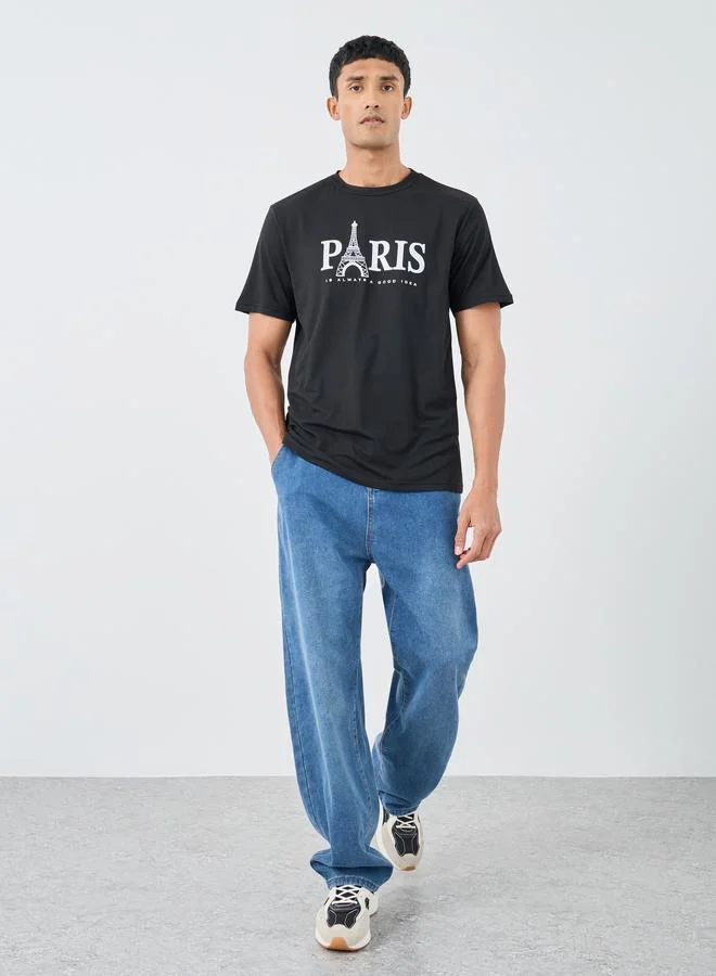 Take Two Take Two Graphic Print Round Neck Regular Fit T-Shirt