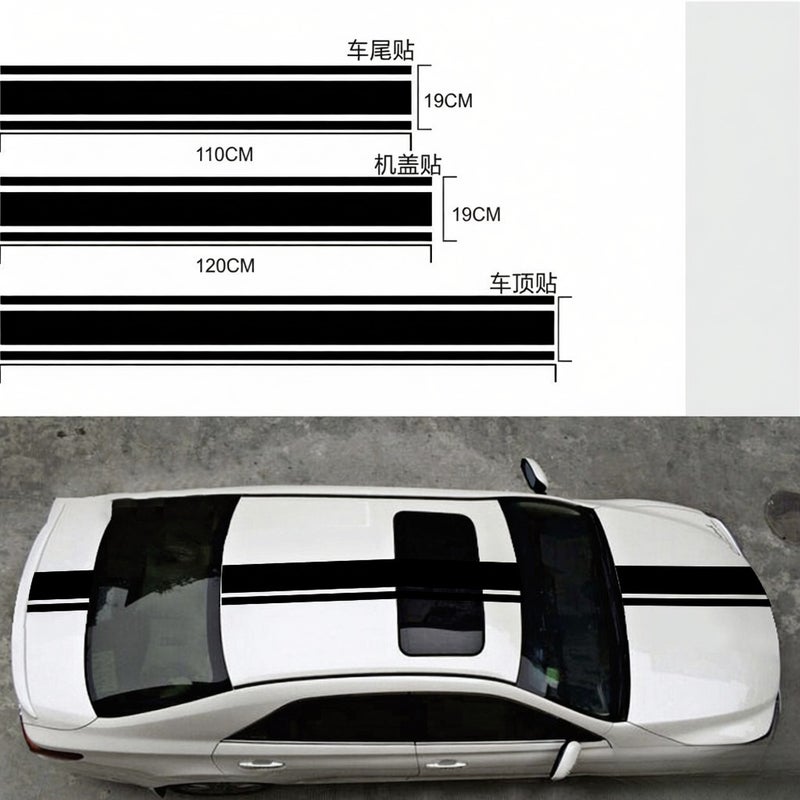 Racing Stripes Sticker Car Hood Roof Trunk Vinyl Decal Sticker Universal Trunk Decals - Image 4