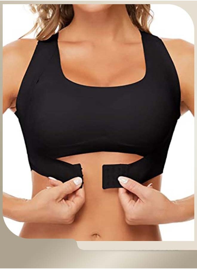 RIOXS - Women's Seamless Front Closure Bras,2 Pack Underwear Push-up Bras,Lingerie Shaper Support Tops With Back X Strap,Female Posture Correction Bra,Lifting Bras, Full-Coverage Cups Sleep Bras,Everyday Bras - Image 1
