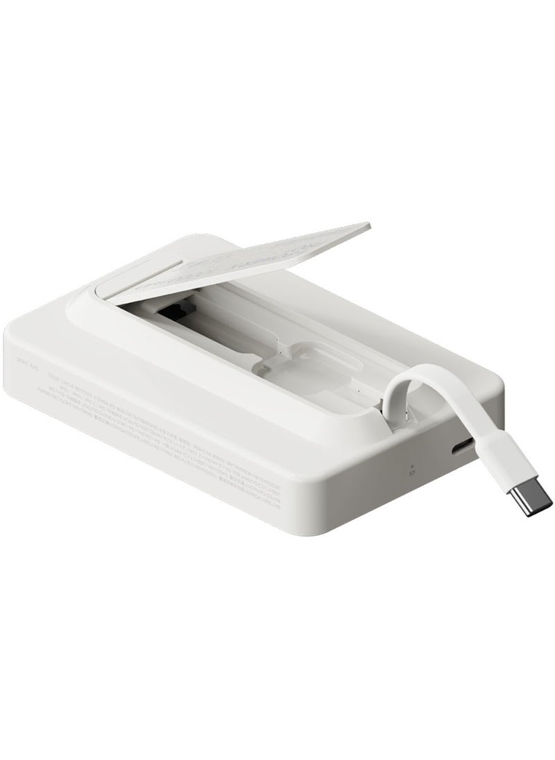 Momax - Momax 1-Power X PRO+ 10000mAh Magnetic Wireless Power Bank with Stand and Built-in USB-C Cable - White - Image 1