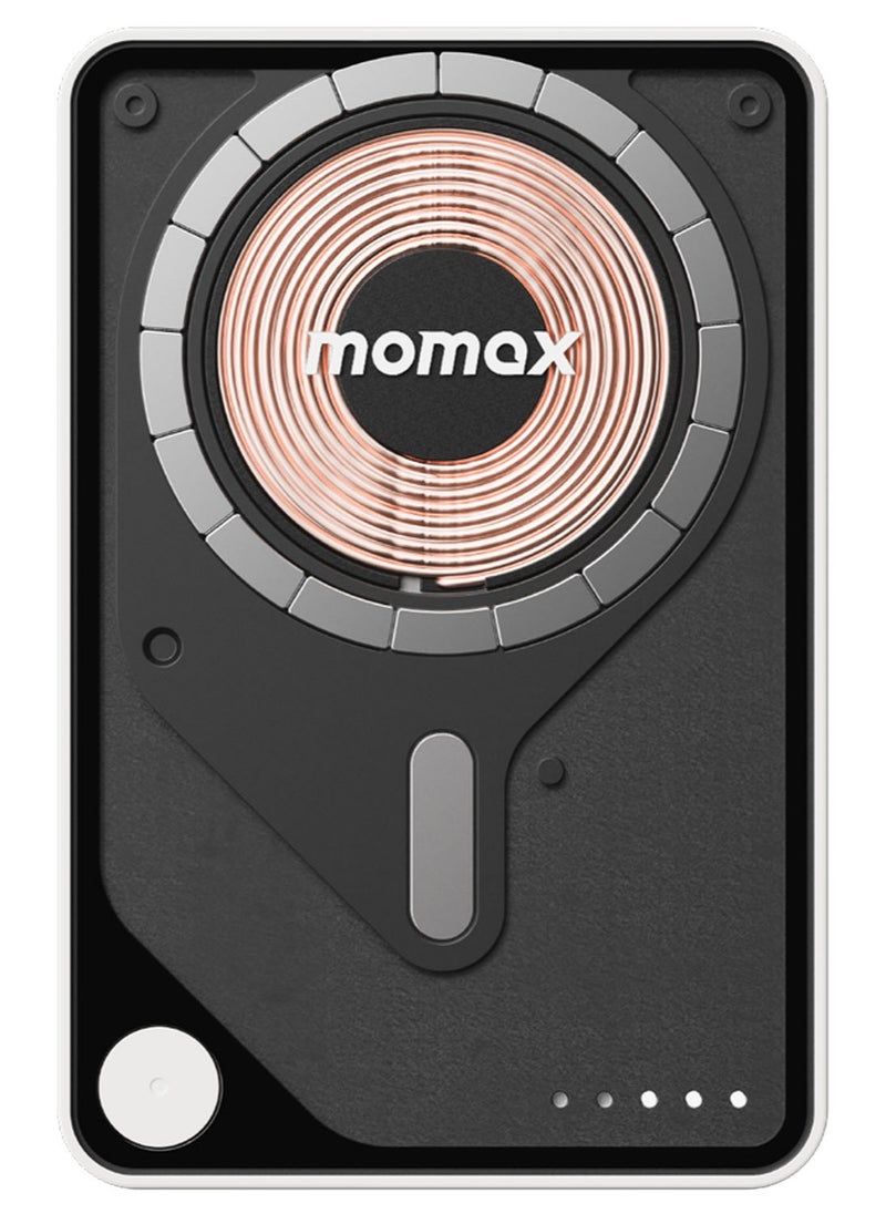 Momax - Momax 1-Power X PRO+ 10000mAh Magnetic Wireless Power Bank with Stand and Built-in USB-C Cable - White - Image 1
