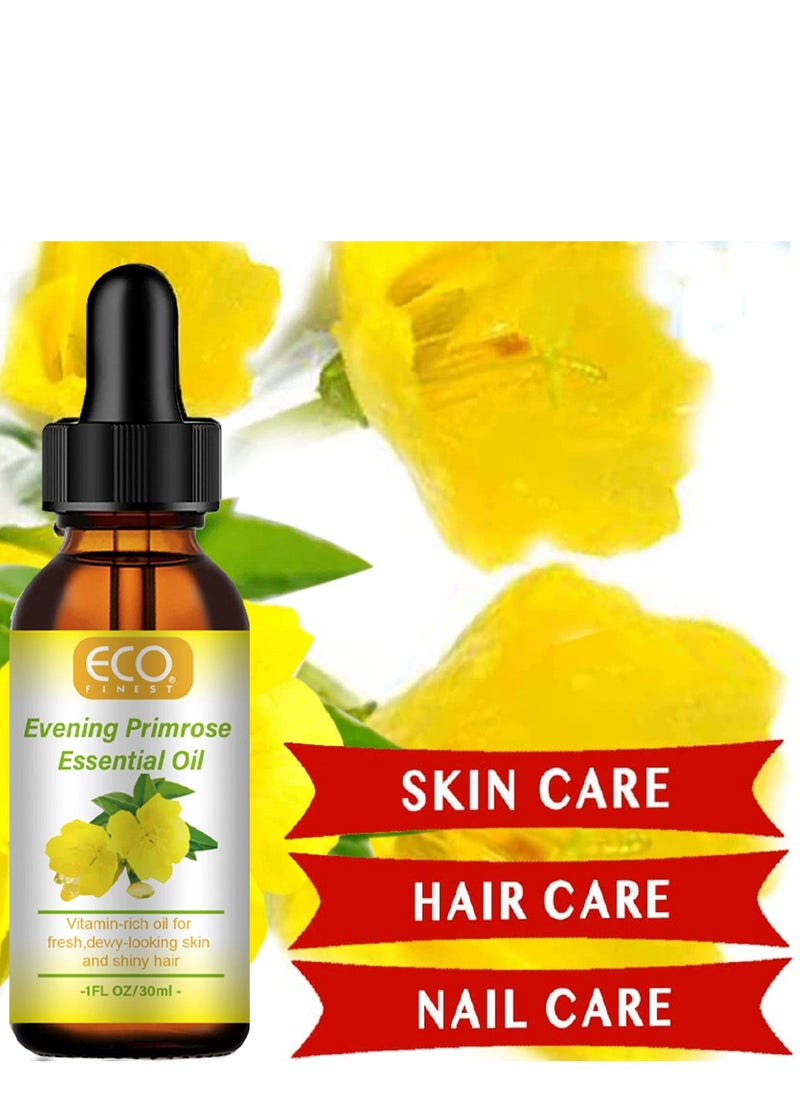 ECO - Organic Evening Primrose Oil for Face, with Vitamin C , Deep Hydration, Anti-Aging, Reduces Fine Lines and Wrinkles, Improves Skin and Hair 30ml - Image 1