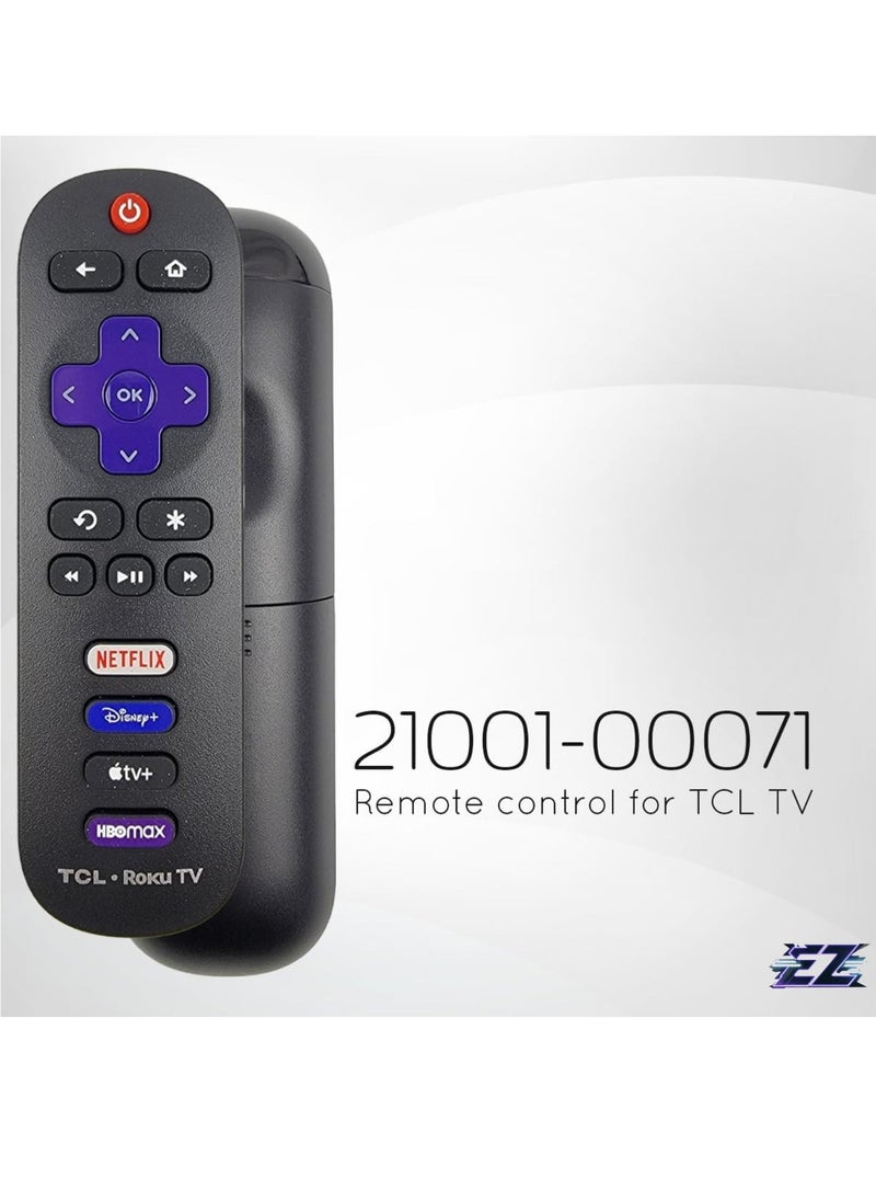 ELTRAZONE - Remote Control OEM 21001-00071 for TCL Roku TV with Netflix, Disney Plus, Apple TV, HBO Max 32S327, 32S335, 43S433, 43S435, 50S435, 55S435, 65S435 with battery - Image 1