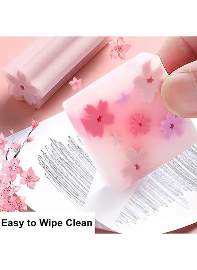 8Pcs Erasers Cherry Blossom Erasers Cherry Blossom Eraser Chip Free Creative Cartoon Eraser for Pencils Bulk Erasers for Artists Flower Erasers Boys and Girls For School Office - Image 3