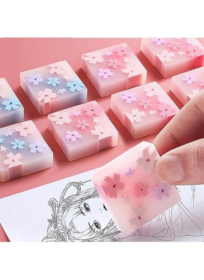 8Pcs Erasers Cherry Blossom Erasers Cherry Blossom Eraser Chip Free Creative Cartoon Eraser for Pencils Bulk Erasers for Artists Flower Erasers Boys and Girls For School Office - Image 4