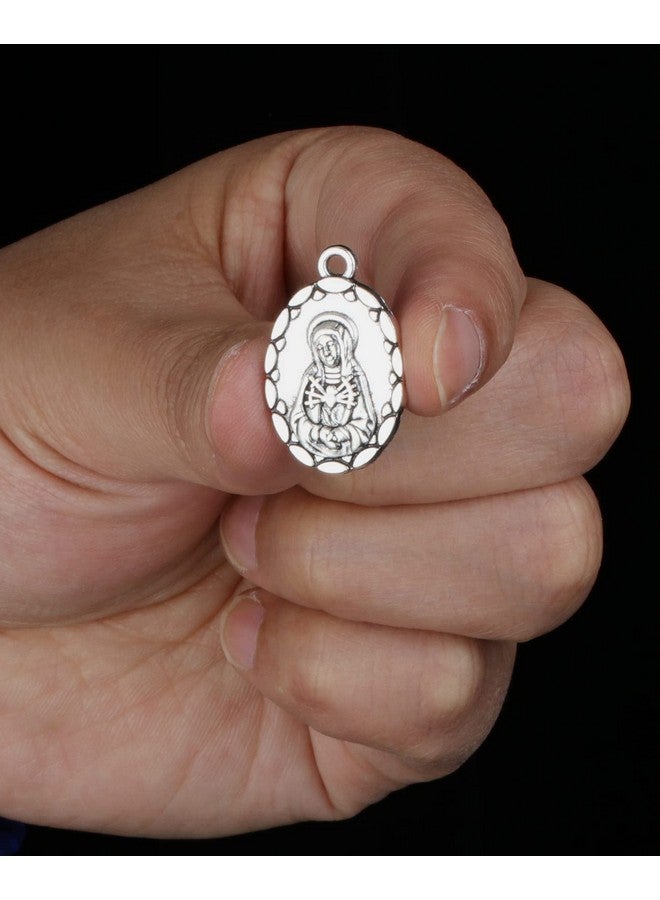 COTTVOTT 40Pcs Seven Sorrows Rosary Centerpiece Our Lady Jesus Connector Spacer Medal Pendant, Diy Rosary Making Supplies Accessories - Image 3