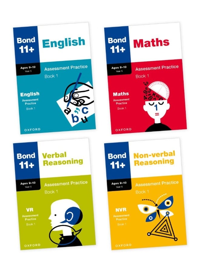 Bond 11+: Bond 11+ English, Maths, Non-verbal Reasoning, Verbal Reasoning Assessment Practice: 9-10 Years Bundle - Image 1