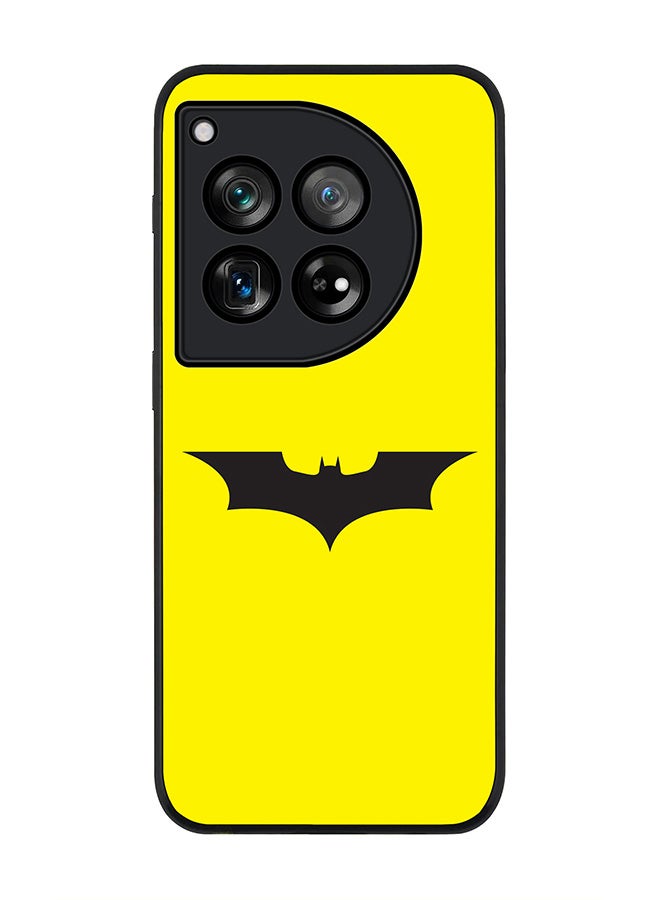 Stylizedd Rugged Black edge case for OnePlus 12R / OnePlus Ace 3 5G, Slim fit Soft Case Flexible Rubber Edges Anti Drop TPU Gel Thin Cover -  Iconic Bat - Image 1