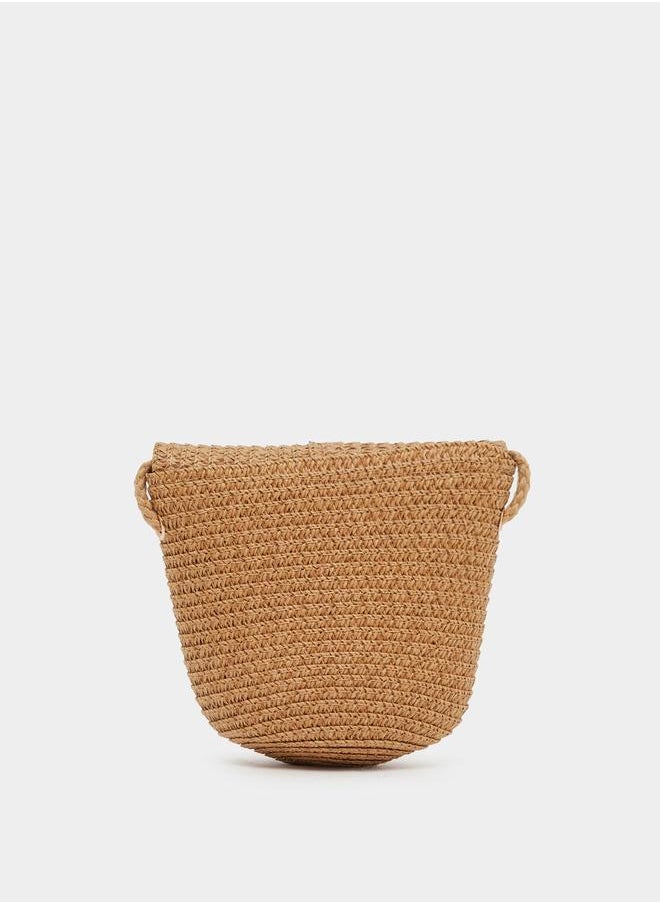 Styli Styli Straw Crossbody Bag with Bow Detail  - Image 2