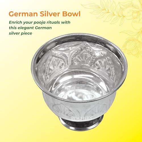 POSHIFY German Silver Bowl Pack of 2, Puja Bowls, Pooja Room, Puja Samagri, Silverware, Temple Accessories, Prayer Room Decor, Diwali Gift, Wedding Gift, Puja Bowl Set, Pooja, Prayer - 1309 - Image 3
