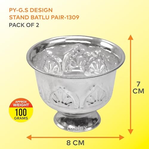 POSHIFY German Silver Bowl Pack of 2, Puja Bowls, Pooja Room, Puja Samagri, Silverware, Temple Accessories, Prayer Room Decor, Diwali Gift, Wedding Gift, Puja Bowl Set, Pooja, Prayer - 1309 - Image 2
