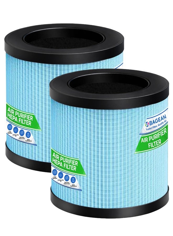 Bagean MK01 HEPA Air Filter Compatible with Aroeve Air Purifier Filter Replacement MK06 - Fits Tolife TZ-K1 Freaire Voopnu - H13 True HEPA with Carbon Filters 99.97% Particles and Purifies Air (2-Pk) - Image 1