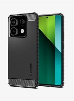 Rugged Armor for Redmi Note 13 PRO 5G Case and Poco X6 5G Case Cover with Carbon Fiber Textures - Matte Black