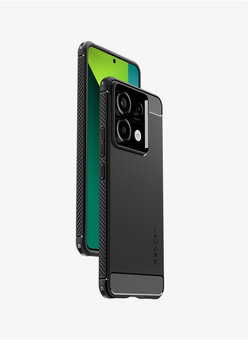 Spigen - Rugged Armor for Redmi Note 13 PRO 5G Case and Poco X6 5G Case Cover with Carbon Fiber Textures - Matte Black - Image 1
