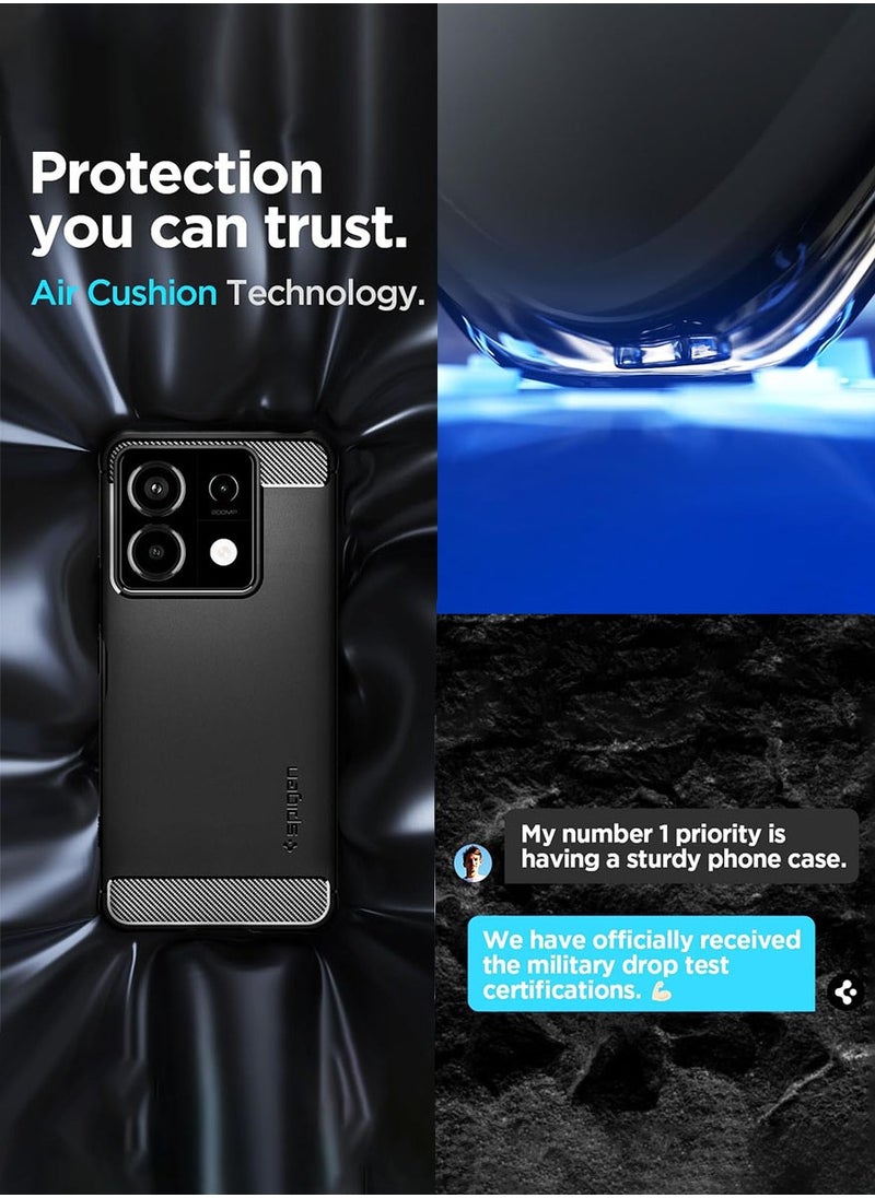 Spigen - Rugged Armor for Redmi Note 13 PRO 5G Case and Poco X6 5G Case Cover with Carbon Fiber Textures - Matte Black - Image 1