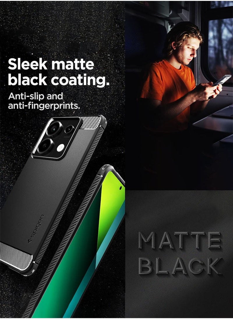 Spigen - Rugged Armor for Redmi Note 13 PRO 5G Case and Poco X6 5G Case Cover with Carbon Fiber Textures - Matte Black - Image 1