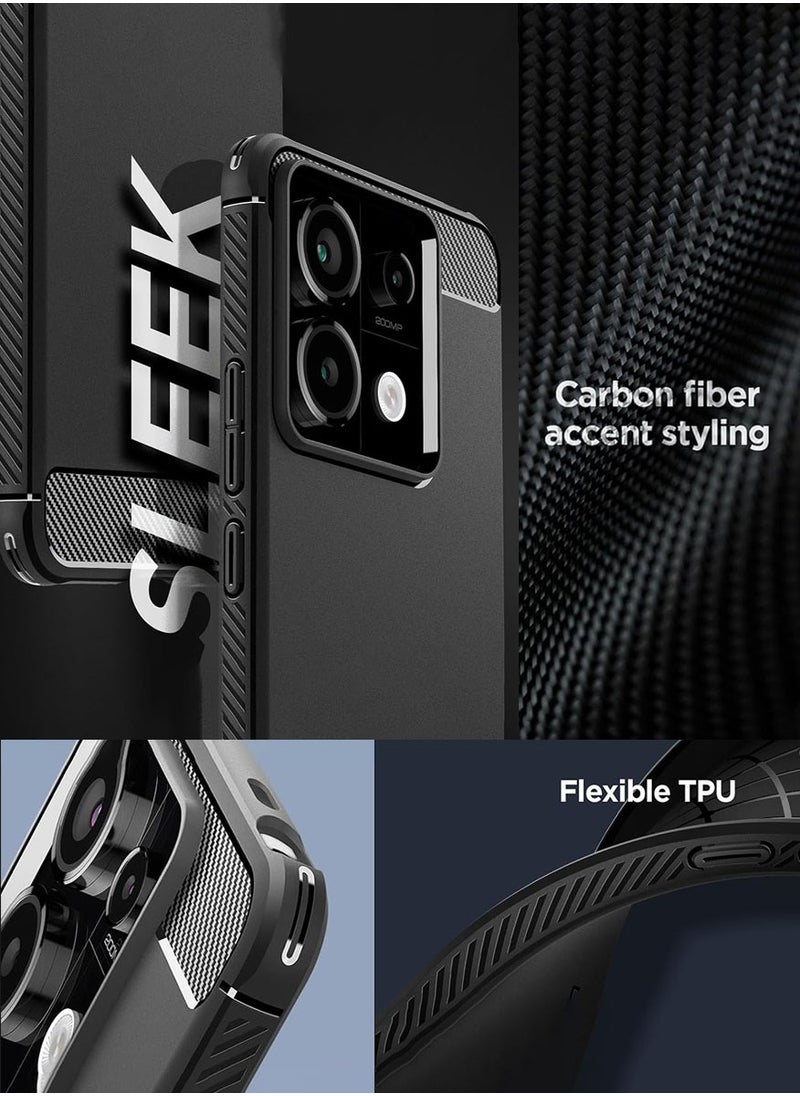 Spigen - Rugged Armor for Redmi Note 13 PRO 5G Case and Poco X6 5G Case Cover with Carbon Fiber Textures - Matte Black - Image 1