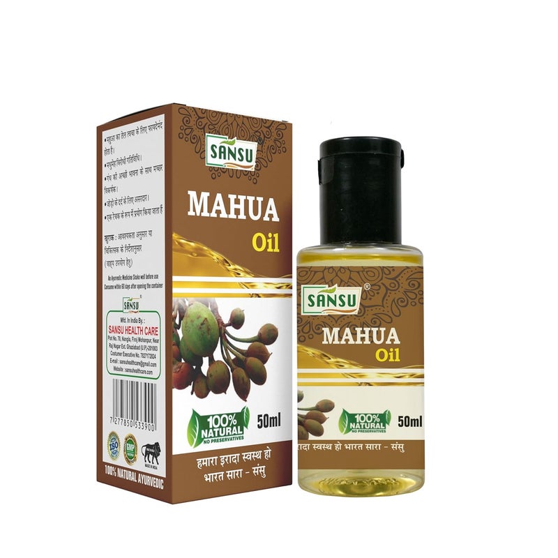 SANSU زيت ماهوا سانسو الطبيعي الأيورفيدي 50 مل مع زيت الكتان 100 مل عبوة من 2 - Image 5