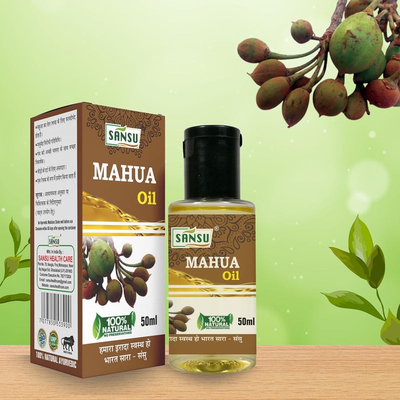SANSU زيت ماهوا سانسو الطبيعي الأيورفيدي 50 مل مع زيت الكتان 100 مل عبوة من 2 - Image 2