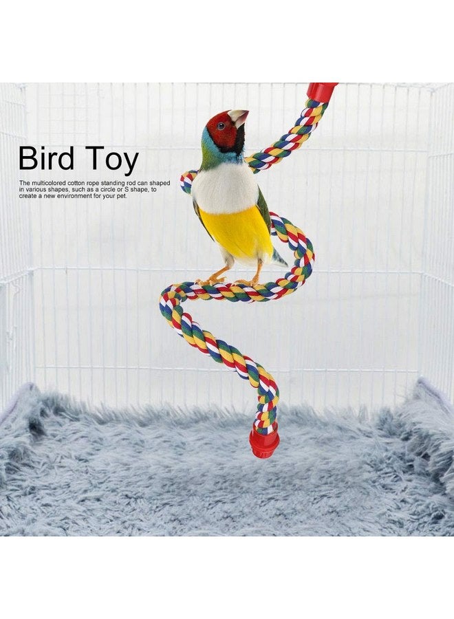 GLOGLOW Bird Rope Perch, Colorful Bendable Chewable Cotton Ropes Perch Stand for Parrot Budgie Parakeet Cockatiel Conure Lovebird Finch Canary (L) Perches - Image 2