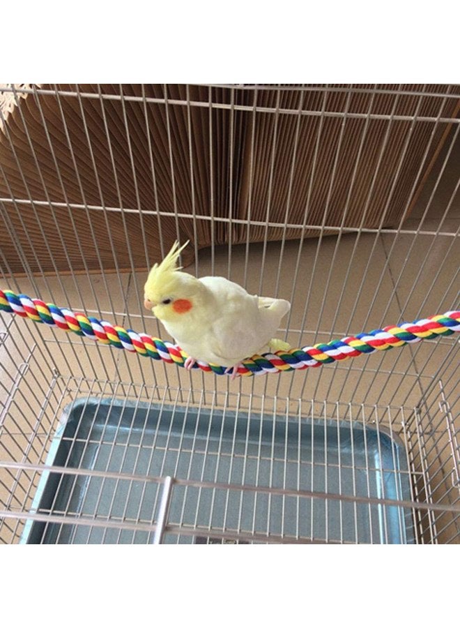 GLOGLOW Bird Rope Perch, Colorful Bendable Chewable Cotton Ropes Perch Stand for Parrot Budgie Parakeet Cockatiel Conure Lovebird Finch Canary (L) Perches - Image 3