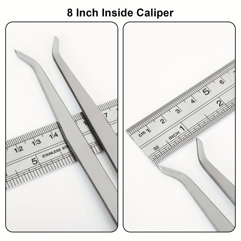 3 Piece 8 Inch Spring Caliper Set Internal Flat Leg Woodworking Gauge Tool - Image 2