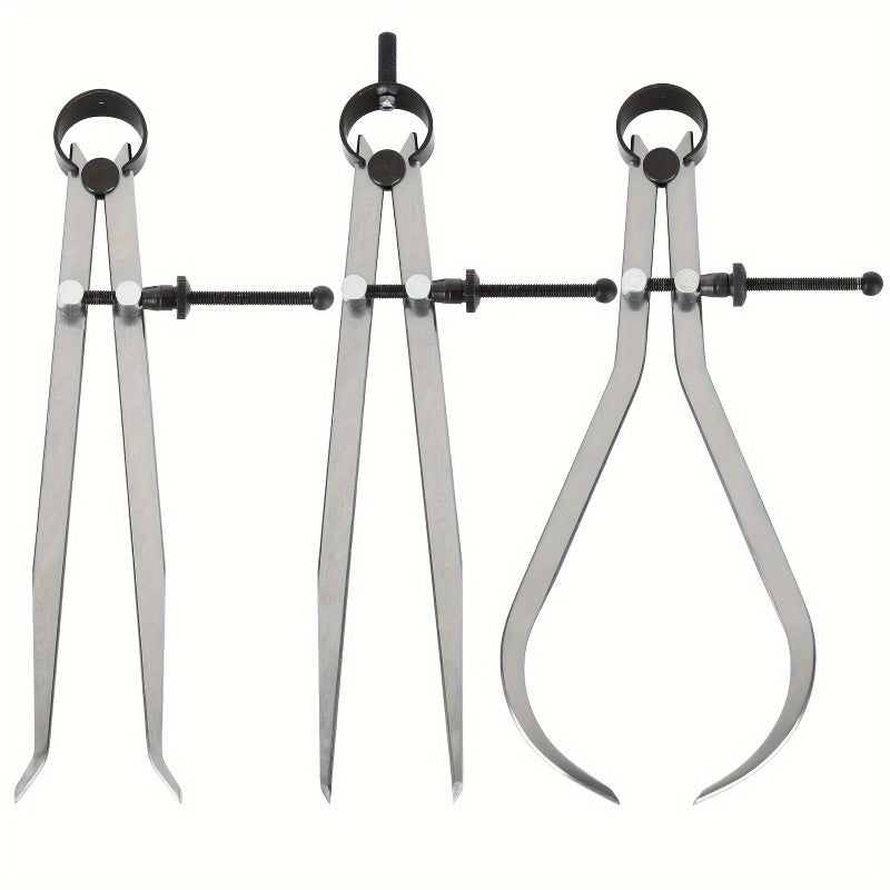 3 Piece 8 Inch Spring Caliper Set Internal Flat Leg Woodworking Gauge Tool - Image 1