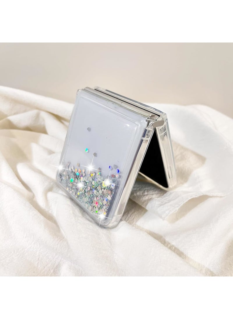 SOLARAE Case Clear, Compatible with Samsung Galaxy Z Flip 5 5G Case for Women Girly Soft TPU Slim Shockproof Protective Phone Case for Z Flip 5 5G 2023 - Glitter Gold - Image 4