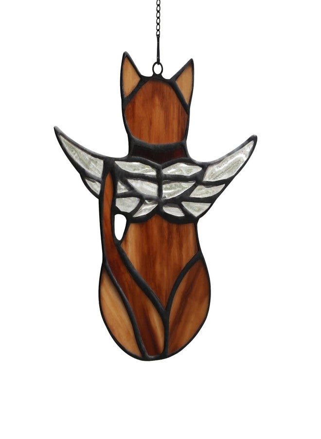BOXCASA Angel Cat Memorial Gift Stained Glass,Stained Glass Window Hanging,Sympathy Gifts for Cat Lovers,Loss of Pet Sympathy Gift,Pet Memorial Gifts for Women - Image 1