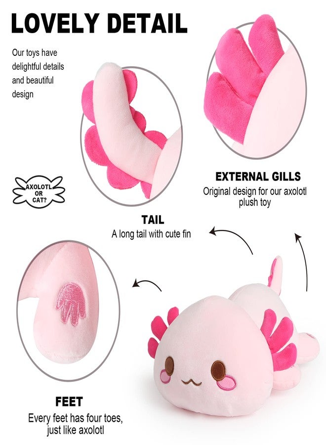Onsoyours Cute Axolotl Plush, Soft Stuffed Animal Salamander Plush Pillow, Kawaii Plush Toy for Kids (Pink Axolotl A, 13") - Image 3