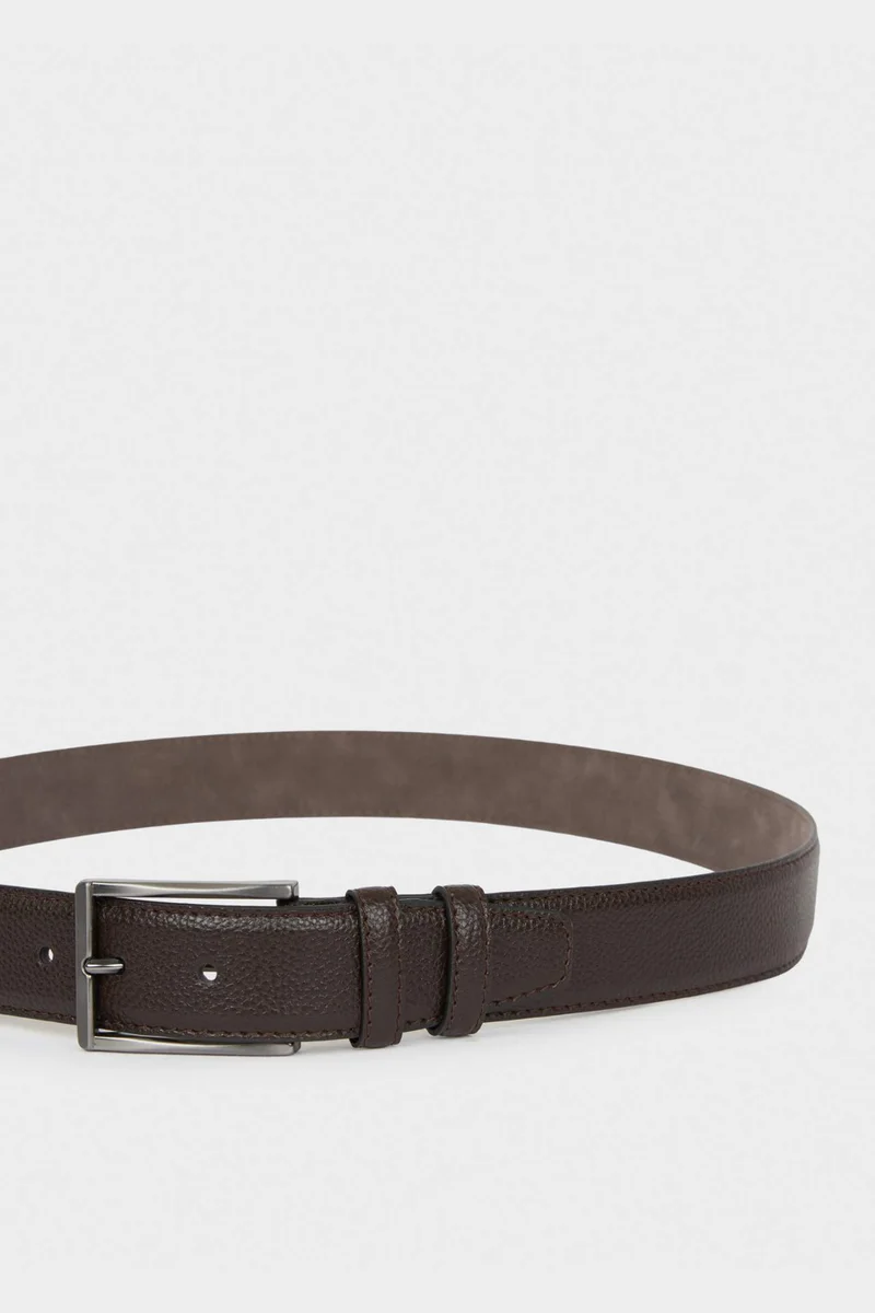 ديفاكتو Man Rectangle Clasp Faux Leather Jean Belt