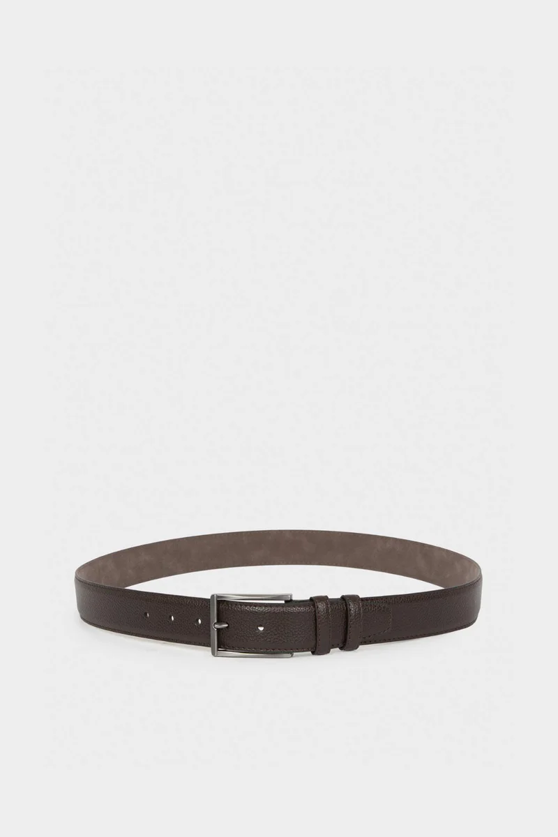 ديفاكتو Man Rectangle Clasp Faux Leather Jean Belt