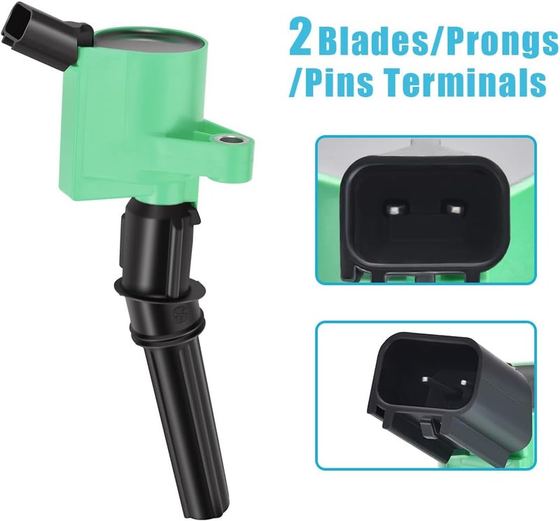 MAS Ignition Coils DG508 Compatible with Ford Lincoln Mercury 4.6L 5.4L (Green) - Image 2