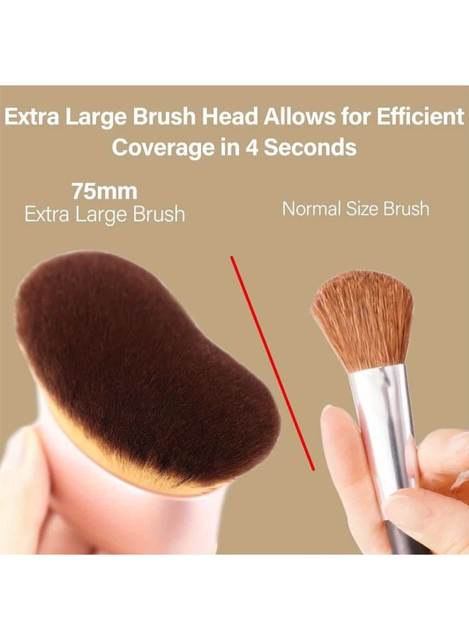 Pink Large 75mm Kabuki Brush For Body Self Tanner Leg Makeup Bronzer Blend Wet Dry Use - Image 3