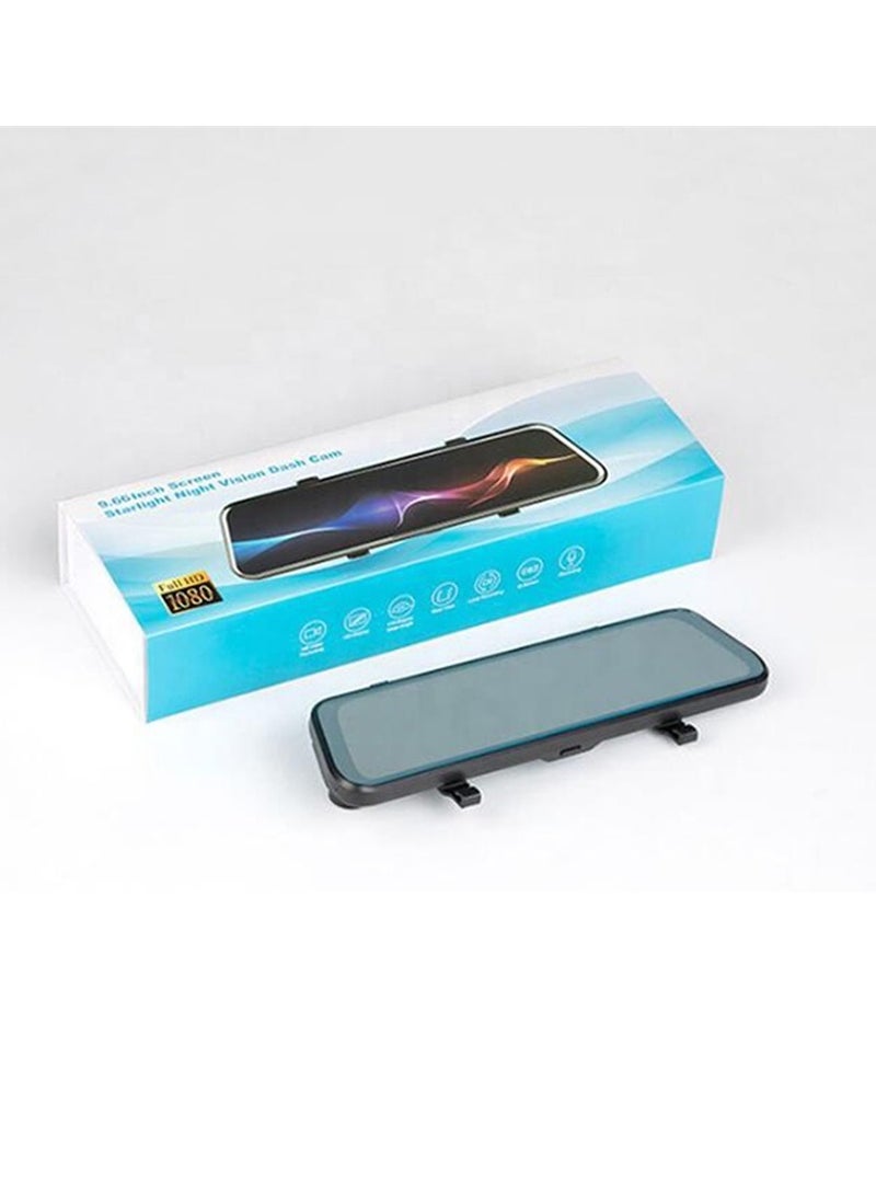 MOCOM 9.66 Inch Full HD Smart Rearview Mirror Dash Cam with Starlight Night Vision, 170° Wide Angle Dual Lens, Loop Recording, G-Sensor Collision Detection, Parking Monitor, 450mAh Battery, Seamless Driving Recorder for Cars & SUVs - Image 1