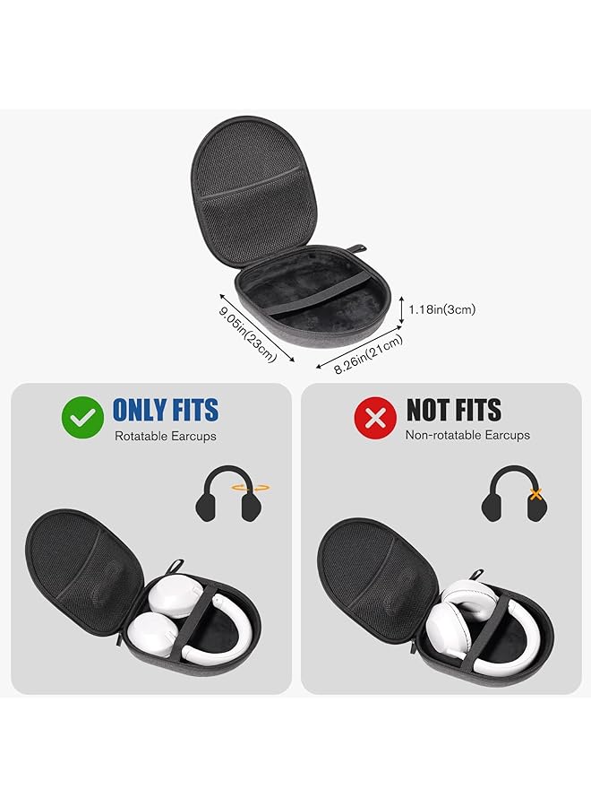 Procases Hard Eva Headphone Case For Over Ear Foldable Headphones Beribes Sony Wh Jbl Tune Tozo Travel Storage Box For Headphones Black - Image 3