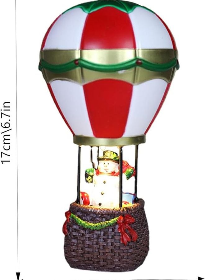Resin Miniature Christmas Scene Kit Snowman Hot Air Balloon Santa Fireplace Party Decor - Image 3
