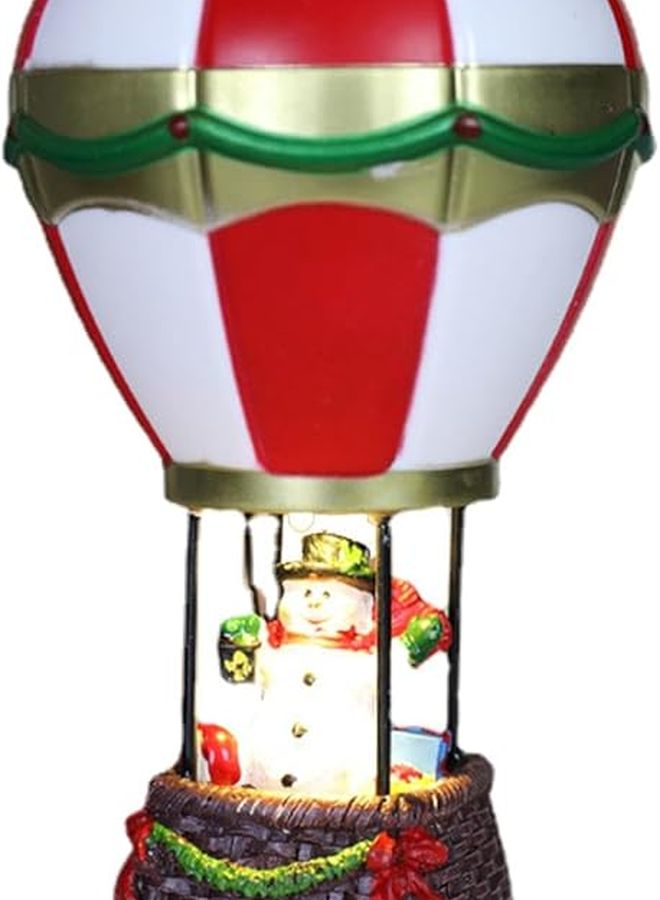 Resin Miniature Christmas Scene Kit Snowman Hot Air Balloon Santa Fireplace Party Decor - Image 1